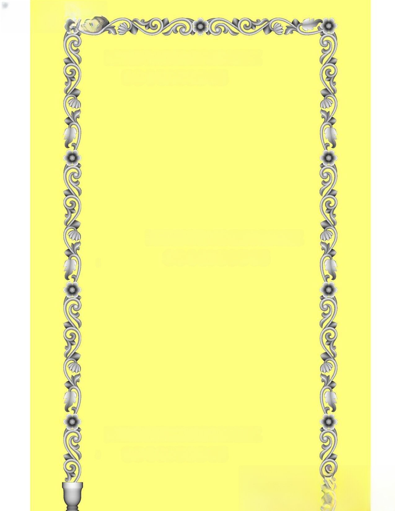 MD - MIX-17 Classic Floral Scrollwork Archway Frame 3D Relief Model
